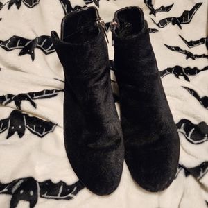 Black velvet booties